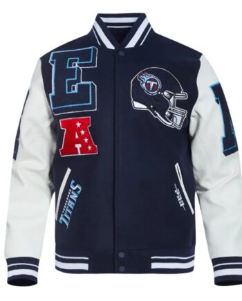 Tennessee Titans Mashup Rib Varsity Wool/Leather Jacket - Modajacket