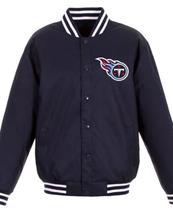 Tennessee Titans Navy Blue Varsity Wool Jacket - Modajacket