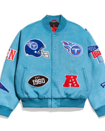 Tennessee Titans Pennant Blue Varsity Wool Jacket - Modajacket
