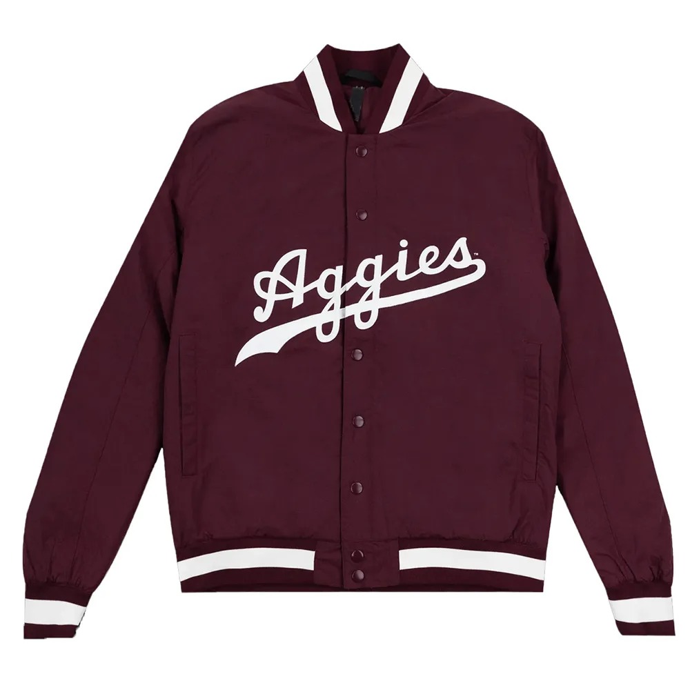 Coaches Texas A&M Aggies Maroon Baseball Jacket 1 Coaches Texas A&M Aggies Maroon Baseball Jacket - Modajacket