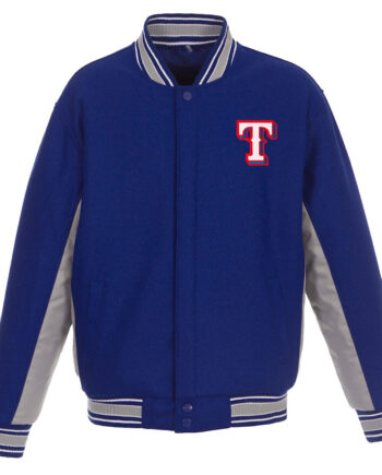 Texas Rangers Accent Varsity Royal Wool Jacket - Modajacket