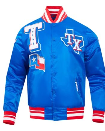 Texas Rangers Mashup Satin Jacket - Modajacket