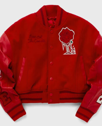 Teyana Taylor Rose Red Varsity Jacket - Modajacket