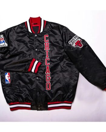 Chicago Bulls Classic Black Satin Jacket - Modajacket