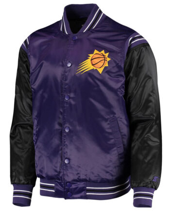 Purple/Black Phoenix Suns The Enforcer Varsity Satin Jacket - Modajacket