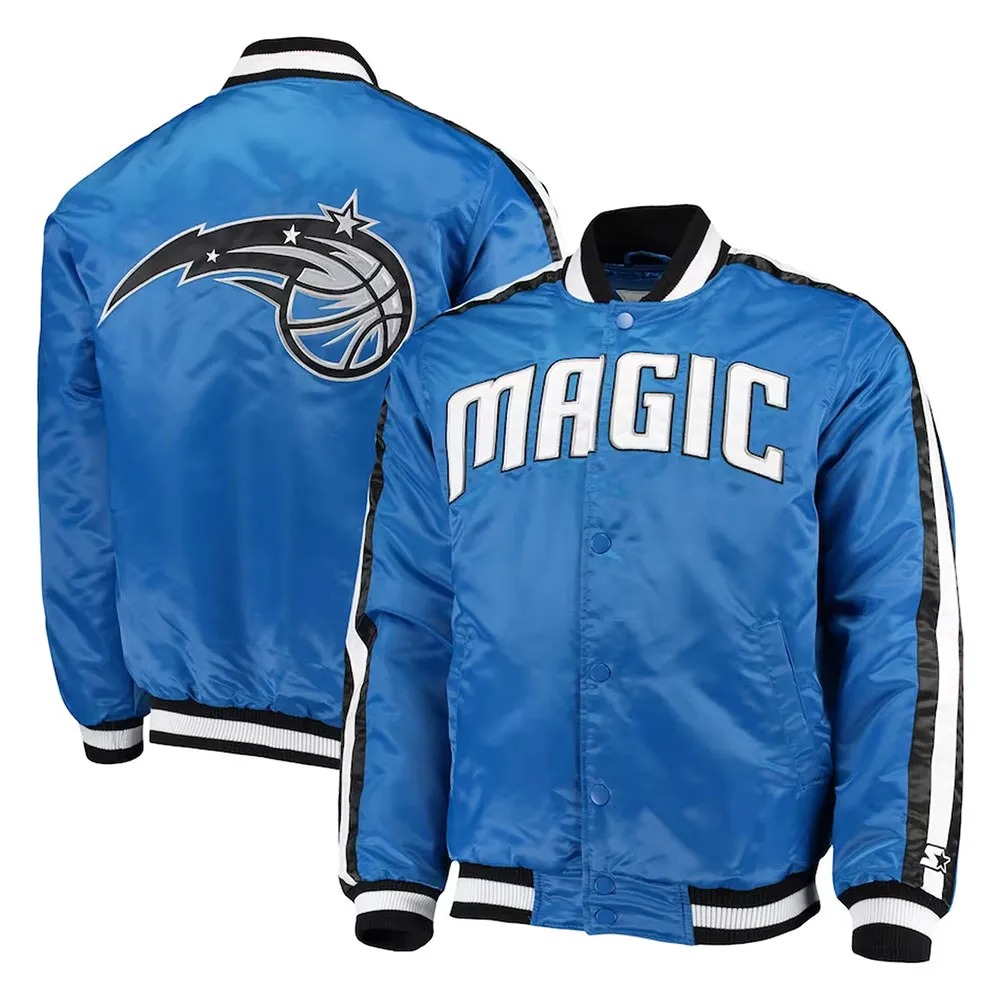 The Offensive Orlando Magic Blue Varsity Satin Jacket 3 The Offensive Orlando Magic Blue Varsity Satin Jacket