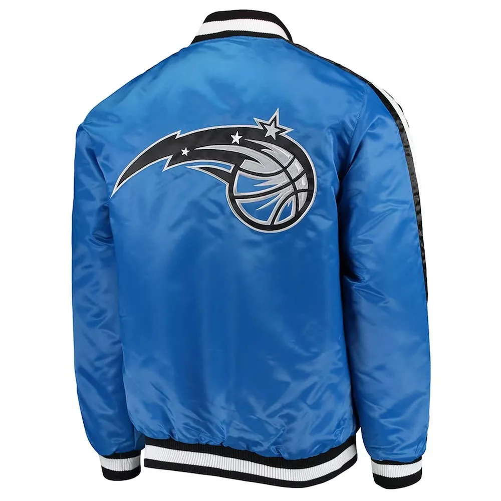 The Offensive Orlando Magic Blue Varsity Satin Jacket 2 The Offensive Orlando Magic Blue Varsity Satin Jacket