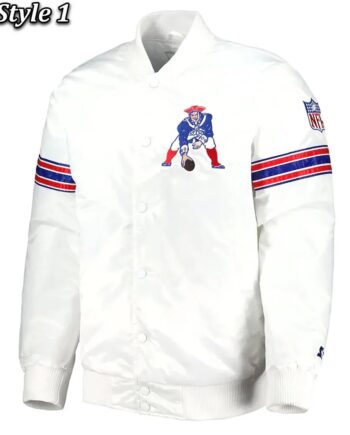 New England Patriots The Power Forward Satin White Jacket - Modajacket