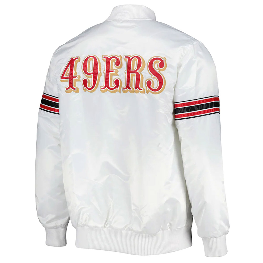 The Power Forward San Francisco 49ers White Satin Jacket 2 The Power Forward San Francisco 49ers White Satin Jacket