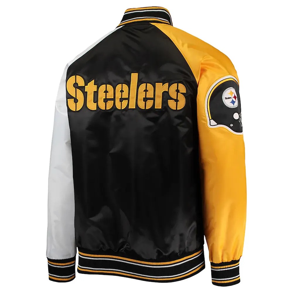 The Reliever Pittsburgh Steelers Varsity Satin Jacket 2 The Reliever Pittsburgh Steelers Varsity Satin Jacket