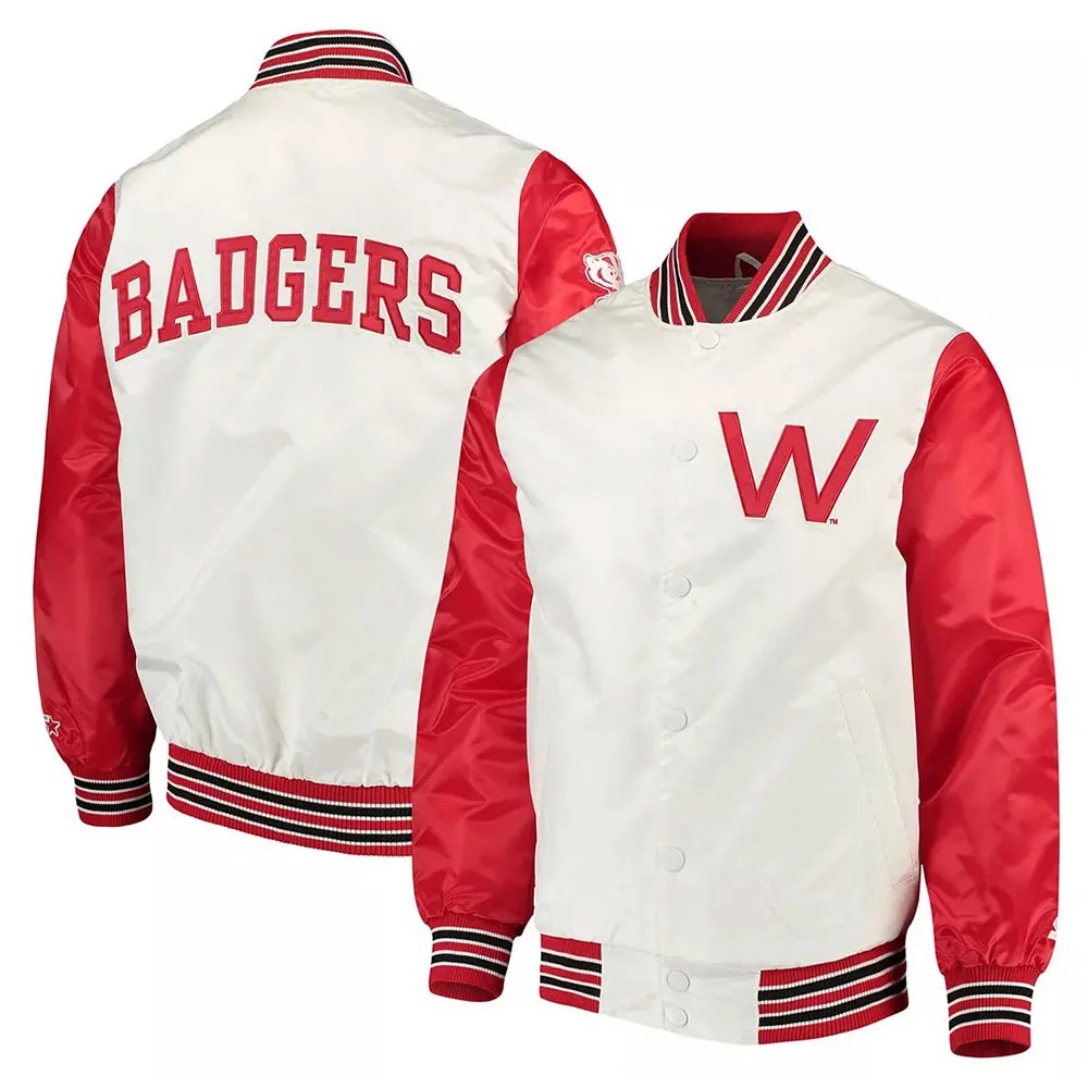 The Rookie Wisconsin Badgers White Satin Varsity Jacket 3 The Rookie Wisconsin Badgers White Satin Varsity Jacket