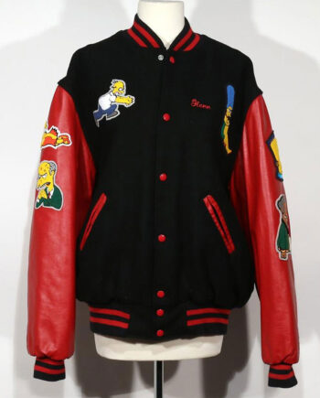 The Simpsons Black and Red Varsity Jacket - Modajacket