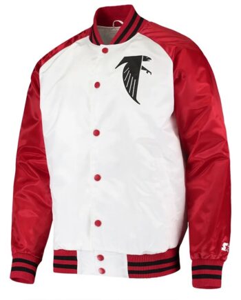 Atlanta Falcons Throwback Varsity Red and Satin Jacket - Modajacket