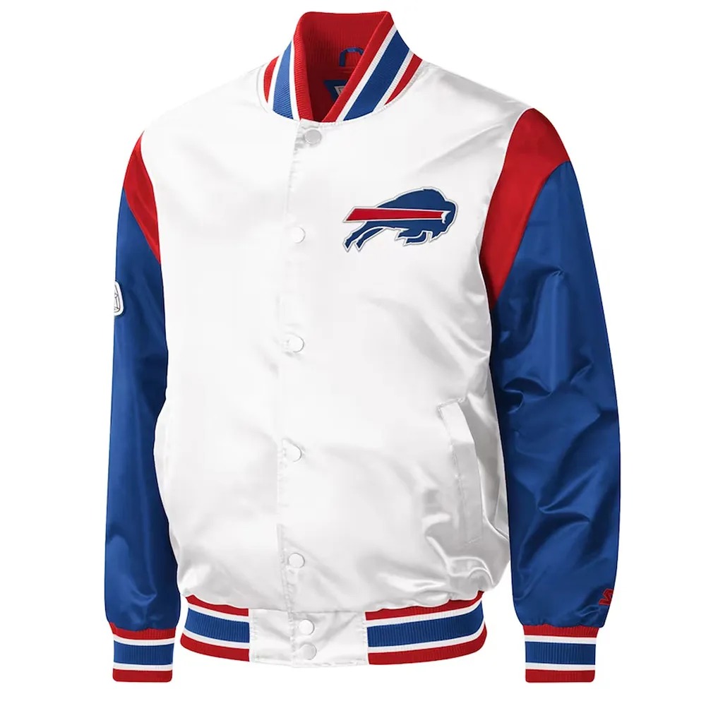 Buffalo Bills Throwback Varsity Satin Jacket 1 Buffalo Bills Throwback Varsity Satin Jacket - Modajacket