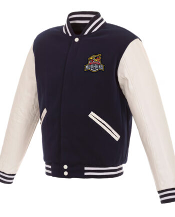 Navy/White Toledo Mud Hens Varsity Jacket - Modajacket