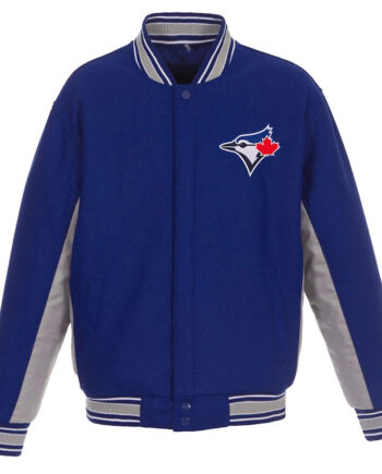 Toronto Blue Jays Accent Varsity Royal Wool Jacket - Modajacket