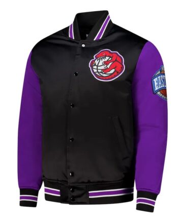 Primetime Toronto Raptors Black and Purple Varsity Jacket - Modajacket