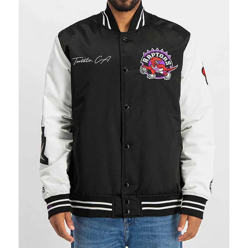 Toronto Raptors Team Origins Varsity Satin Jacket 1 Toronto Raptors Team Origins Varsity Satin Jacket - Modajacket