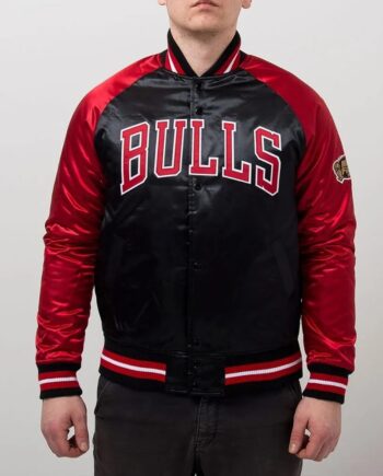 Chicago Bulls Tough Season Black and Red Satin Jacket - Modajacket