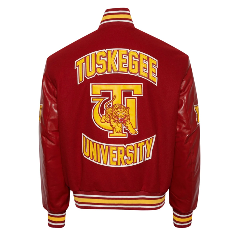Tuskegee University Red Varsity Jacket 2 Tuskegee University Red Varsity Jacket