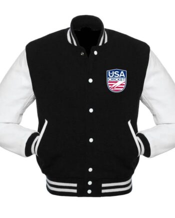 USA Cricket Team Varsity Black and White Jacket - Modajacket