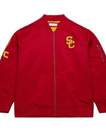 USC Trojans Cardinal SC Interlock Bomber Jacket - Modajacket