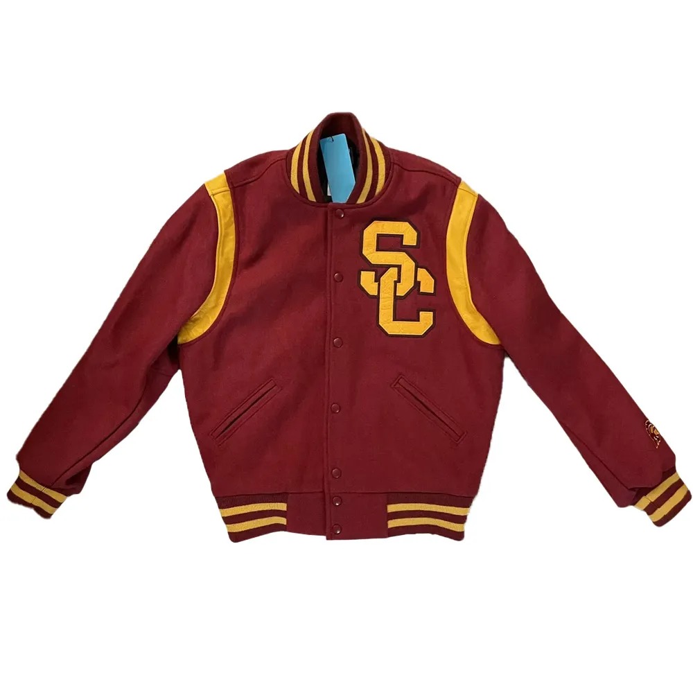 USC Trojans Maroon Letterman Wool Jacket 1 USC Trojans Maroon Letterman Wool Jacket - Modajacket
