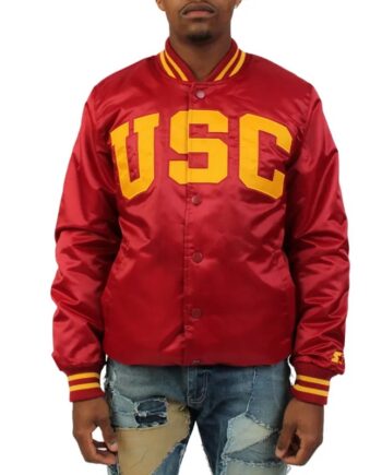 USC Trojans Varsity Red Satin Jacket - Modajacket