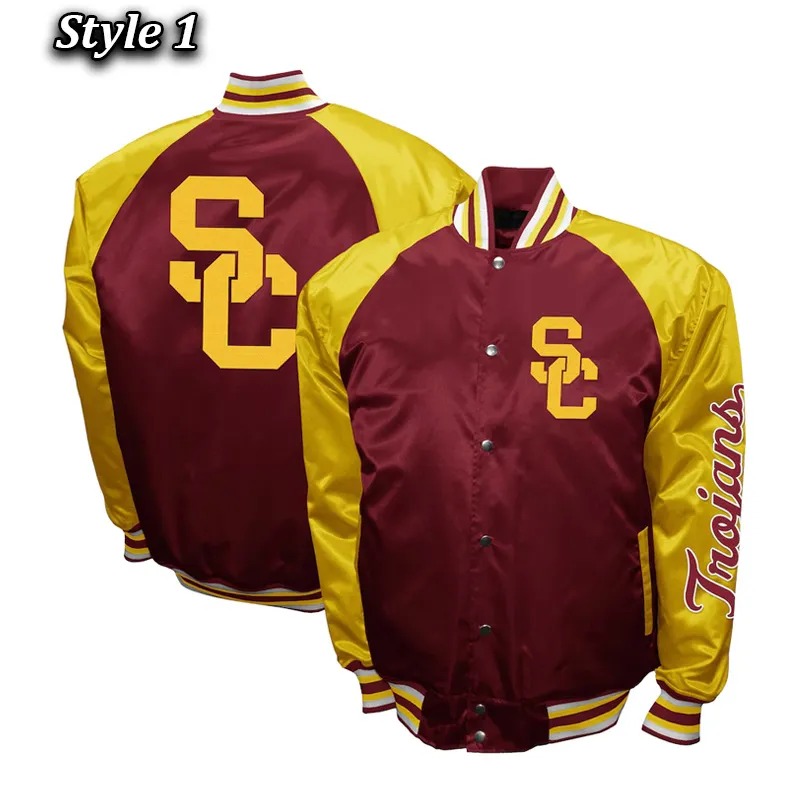 USC Trojans The Game Red Satin Baseball Jacket 3 USC Trojans The Game Red Satin Baseball Jacket