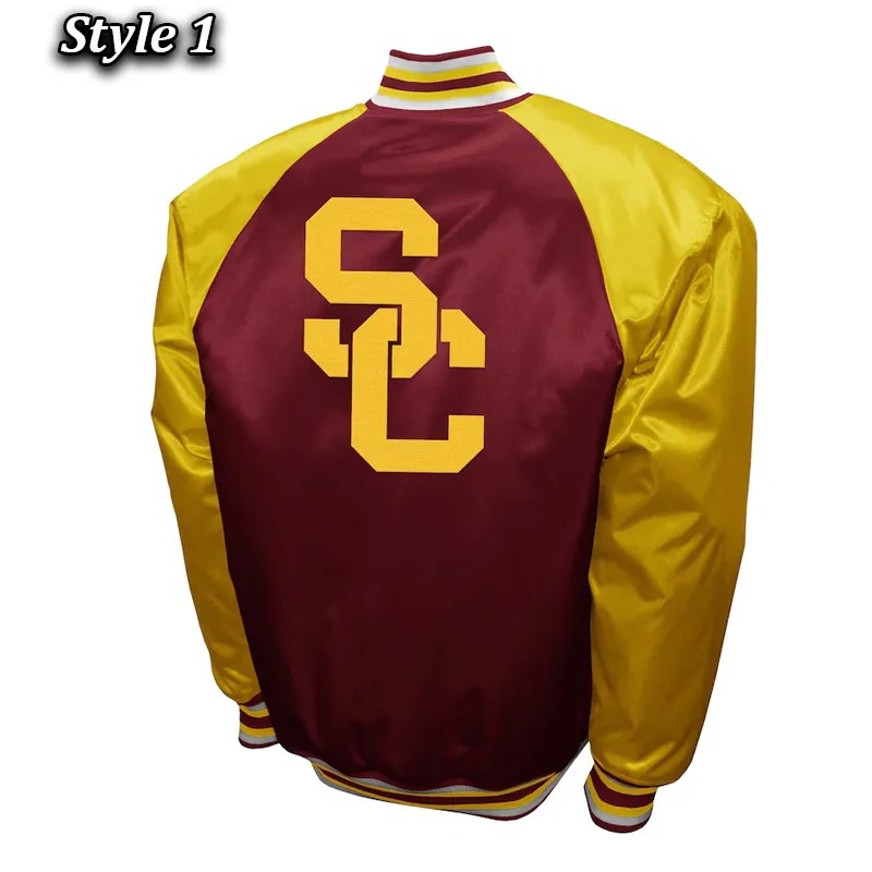USC Trojans The Game Red Satin Baseball Jacket 2 USC Trojans The Game Red Satin Baseball Jacket