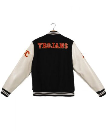 USC Trojans Varsity White and Black Jacket - Modajacket