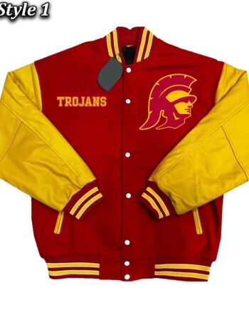 University of Southern California Red and Gold Varsity Jacket - Modajacket
