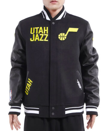Retro Utah Jazz Classic Rib Varsity Jacket - Modajacket