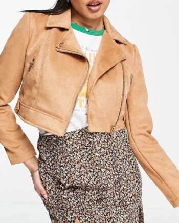 How I Met Your Father Francia Raisa Suede Cropped Jacket - Modajacket