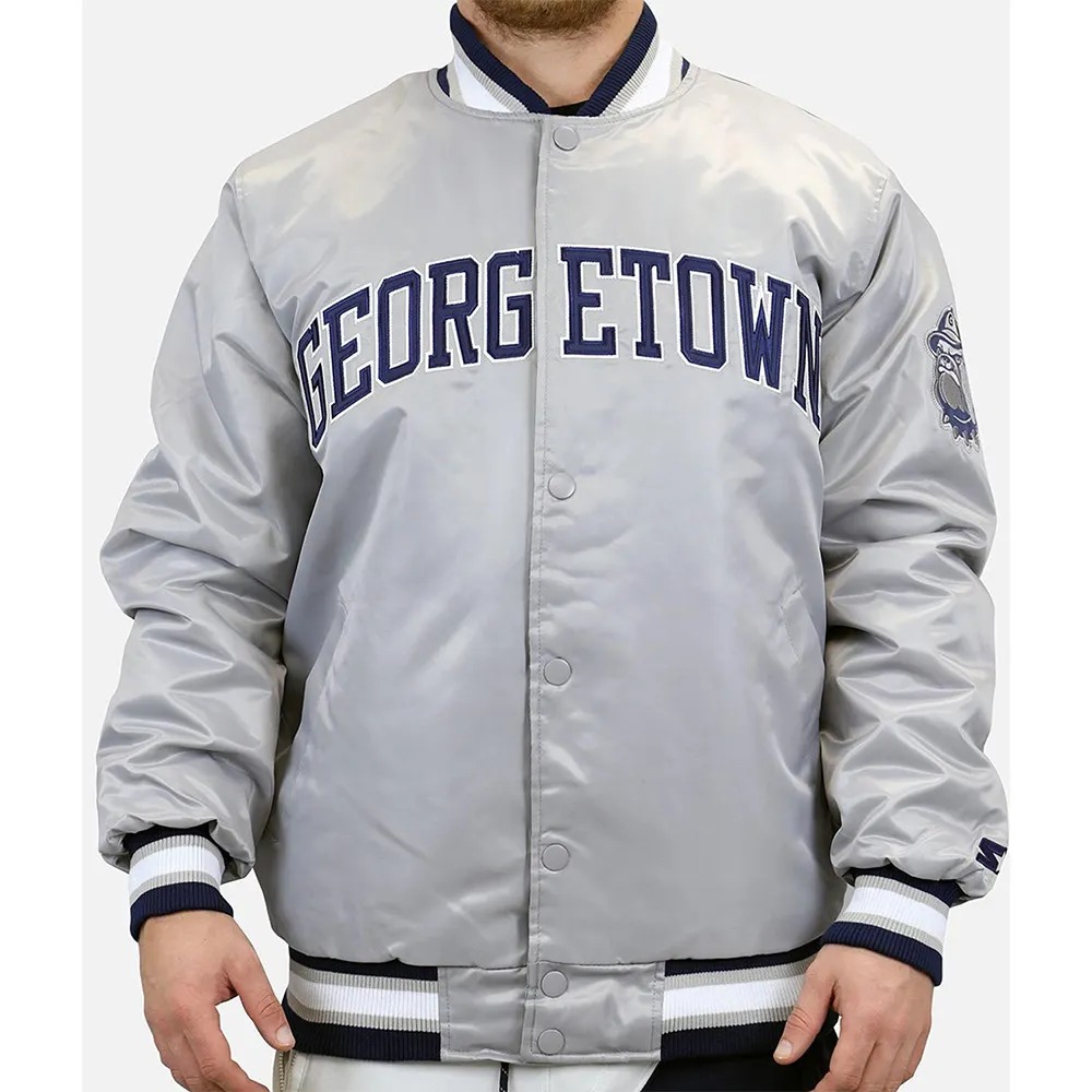 Gray Villa Georgetown Hoyas Team Bomber Jacket 1 Gray Villa Georgetown Hoyas Team Bomber Jacket - Modajacket