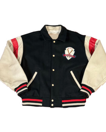 Vintage Louisville Slugger Black and Cream Varsity Jacket - Modajacket