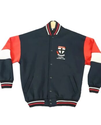 St Kilda Saints Vintage Retro Varsity Fleece Jacket - Modajacket