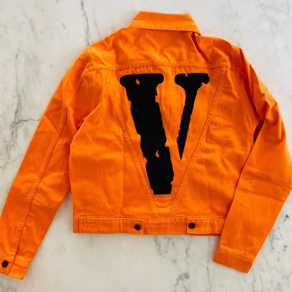 Orange Vlone Friends Denim Jacket 2 Orange Vlone Friends Denim Jacket