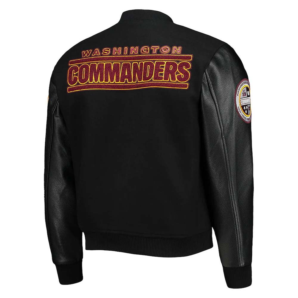 Washington Commanders Black Letterman Jacket 2 Washington Commanders Black Letterman Jacket