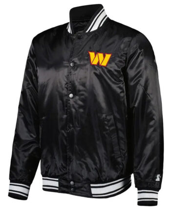Locker Room Washington Commanders Black Satin Jacket - Modajacket