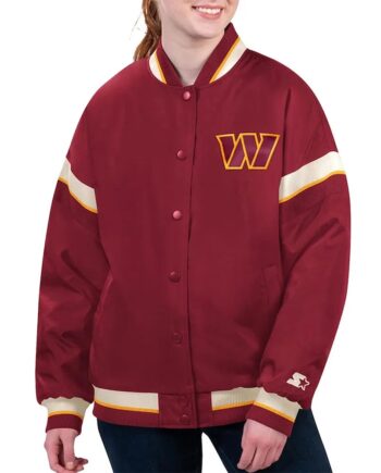 Washington Commanders Tournament Burgundy Varsity Jacket - Modajacket