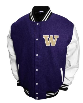 Washington Huskies Graduate Purple and White Varsity Jacket - Modajacket