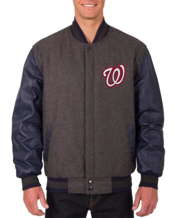 Charcoal/Navy Washington Nationals Varsity Jacket - Modajacket