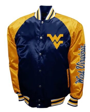 West Virginia Mountaineers The Game Navy Satin Jacket - Modajacket