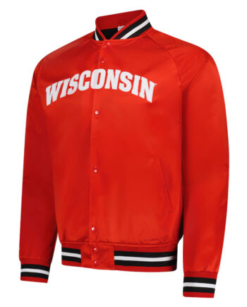 Wisconsin Badgers Lightweight Red Satin Jacket - Modajacket