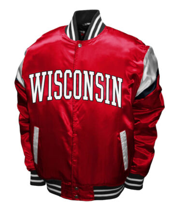 Wisconsin Badgers Power Red Satin Jacket - Modajacket