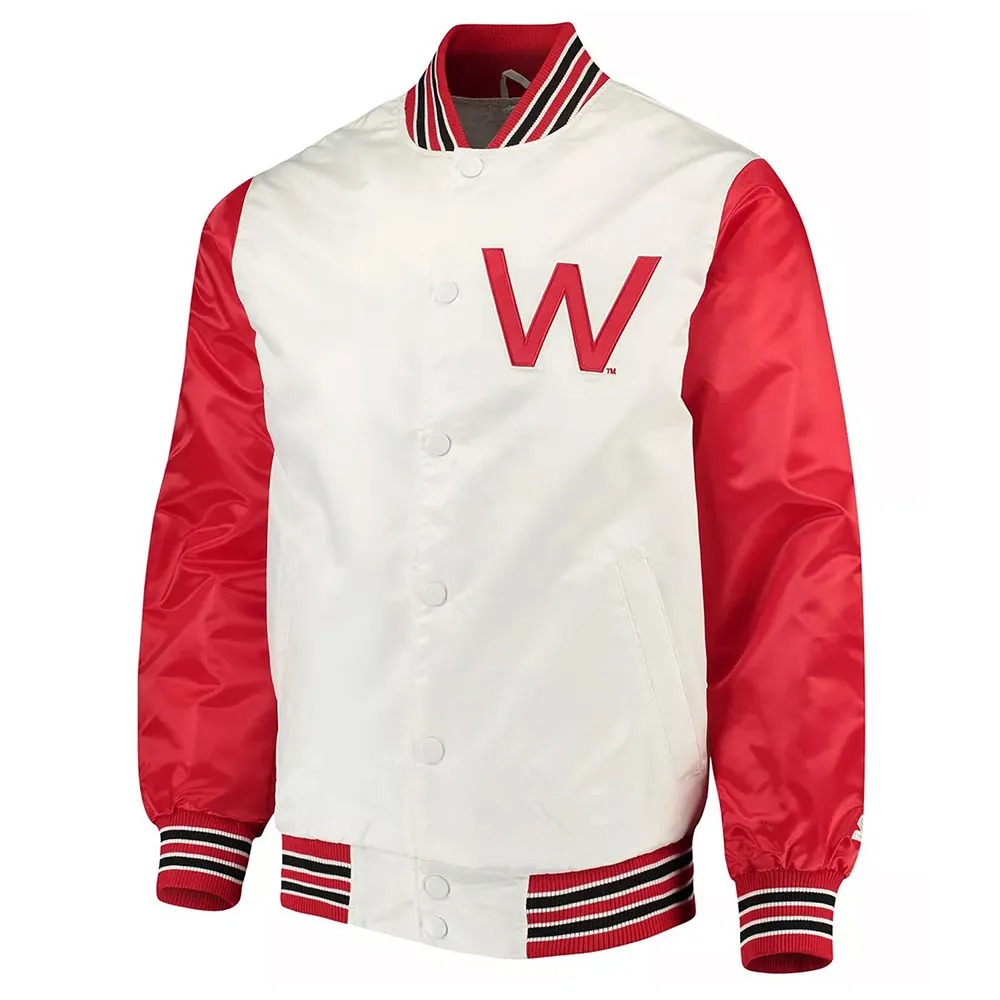 The Rookie Wisconsin Badgers White Satin Varsity Jacket 1 The Rookie Wisconsin Badgers White Satin Varsity Jacket - Modajacket