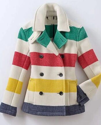 Hudson Bay Women Color Block Wool Peacoat - Modajacket