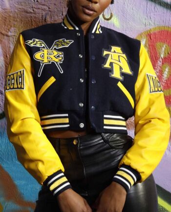 Womens North Carolina A&T State University Black and Yellow Varsity Jacket - Modajacket