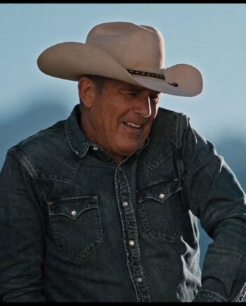 Kevin Costner Yellowstone S04 Blue Denim Shirt - Modajacket